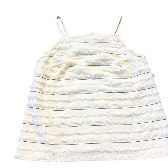 Maeve Anthropologie Fringe Stripe Quinn Textured Cami Neutral Motif Womens 4 - Picture 1 of 4